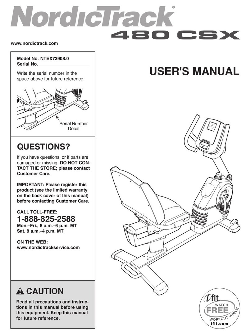 NordicTrack 480 Csx Bike manual