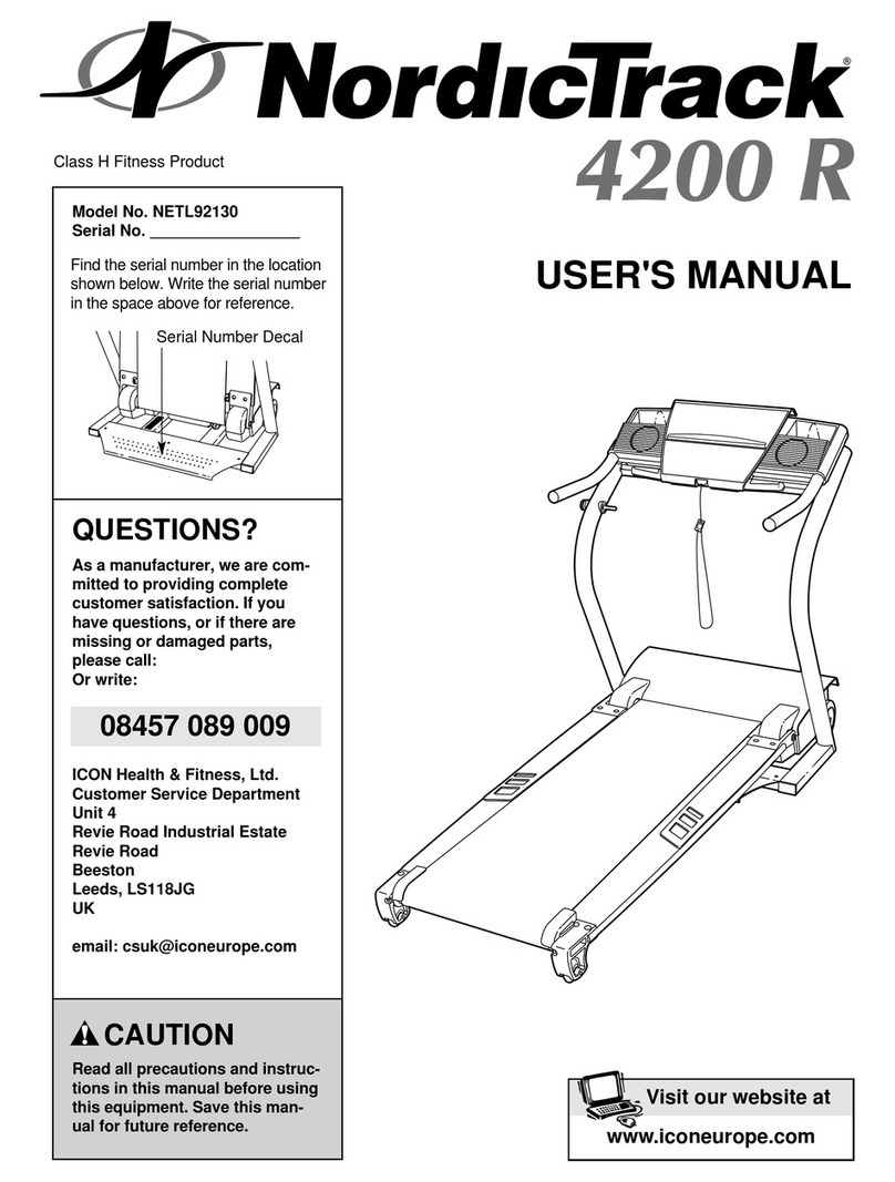 NordicTrack 4200r Treadmill user manual