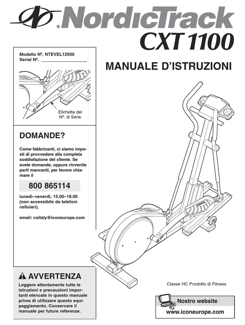 NordicTrack Cxt 1100 Elliptical Operating and maintenance manual