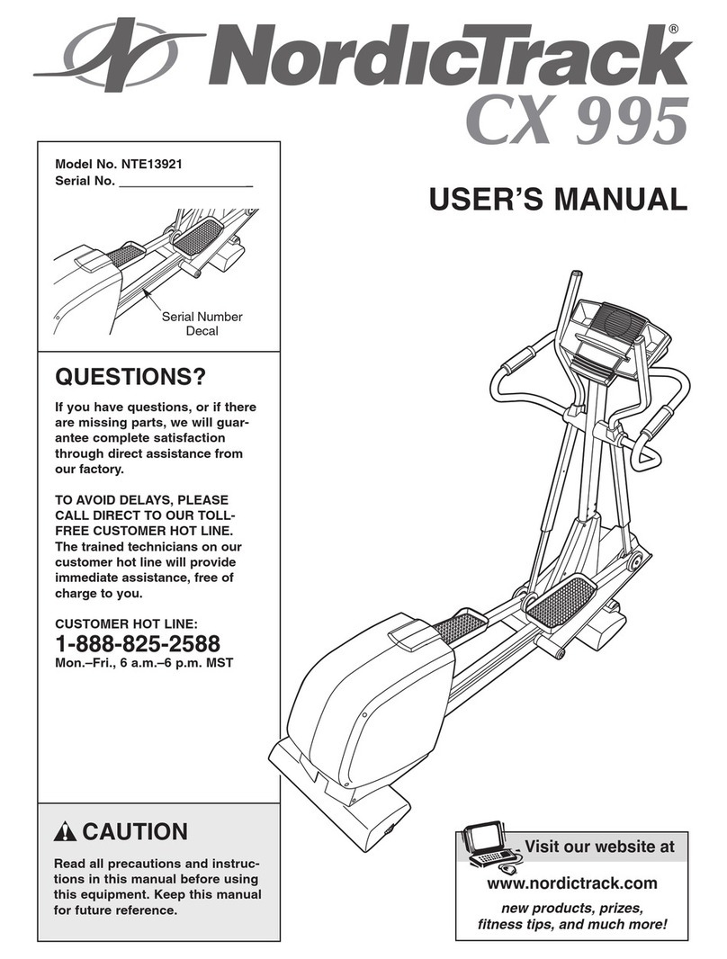 NordicTrack Cx995 Elliptical User manual