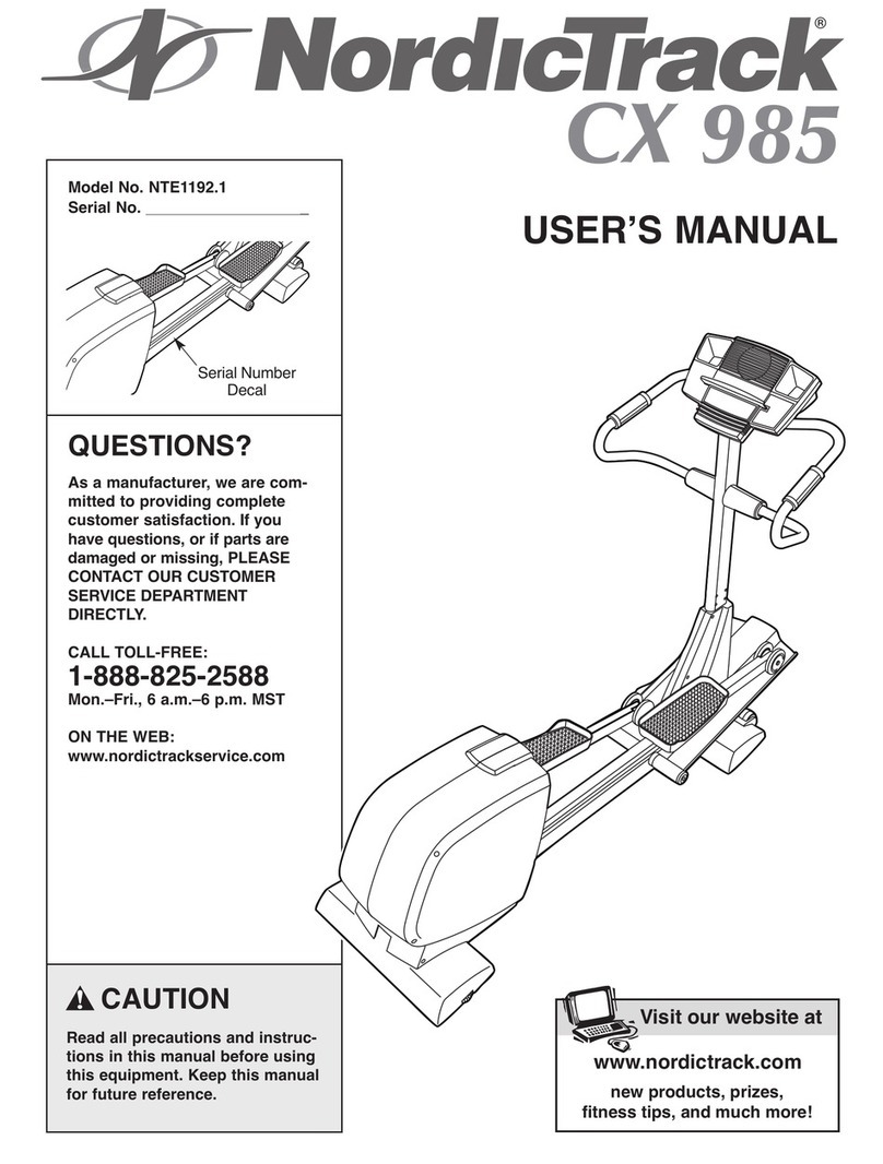 NordicTrack Cx985 Elliptical user manual