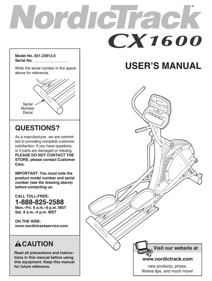 NordicTrack Cx 1600 Elliptical User manual