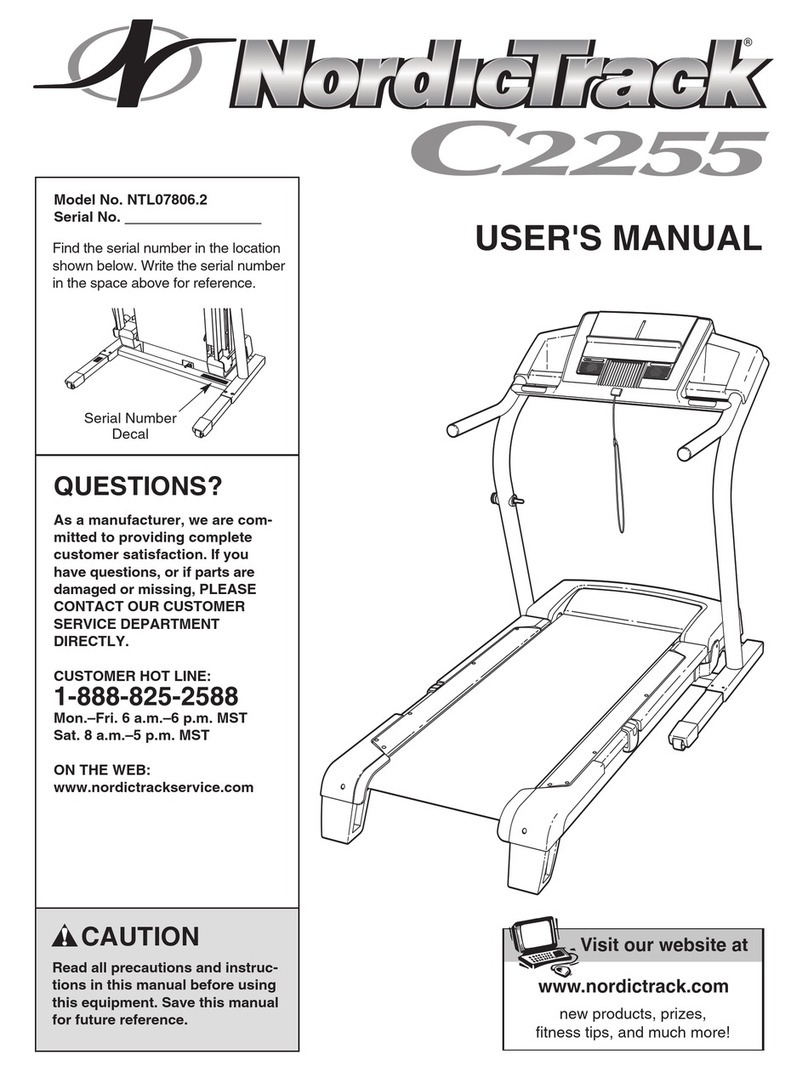 NordicTrack C2255 Treadmill User manual