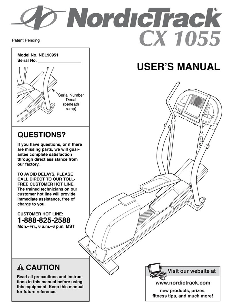 NordicTrack Cx 105 Elliptical Exerciser User manual