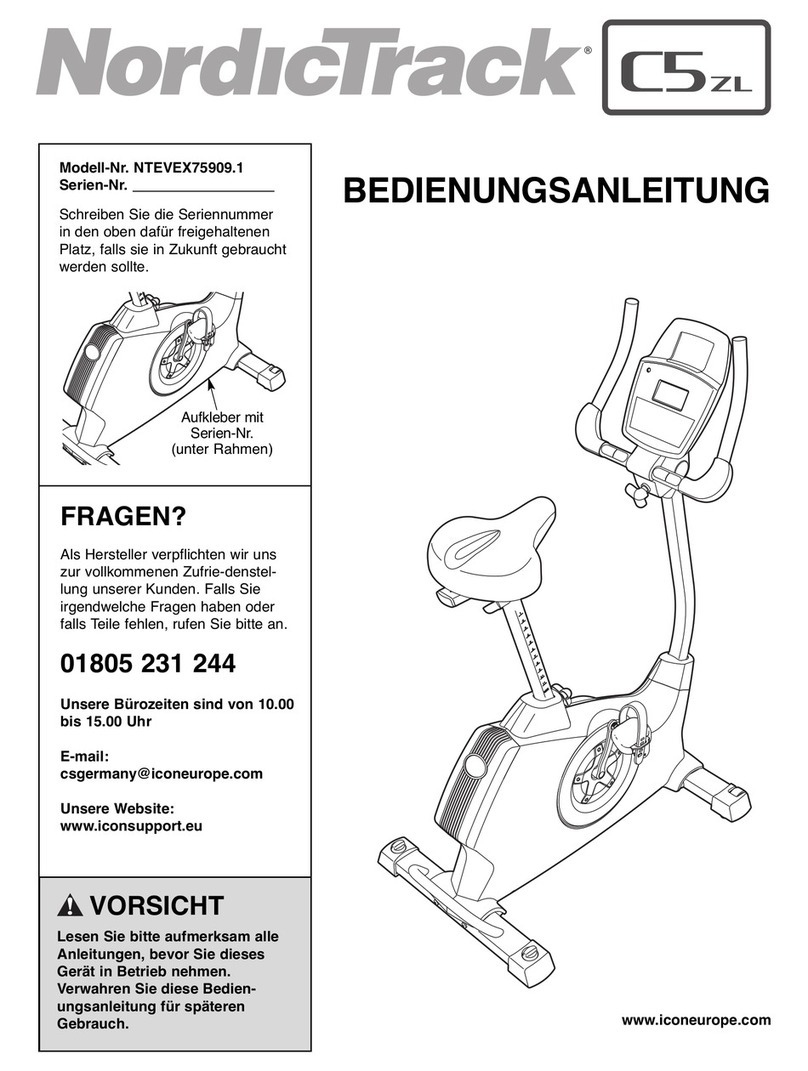NordicTrack C5 Zl Gw Bike Quick start guide