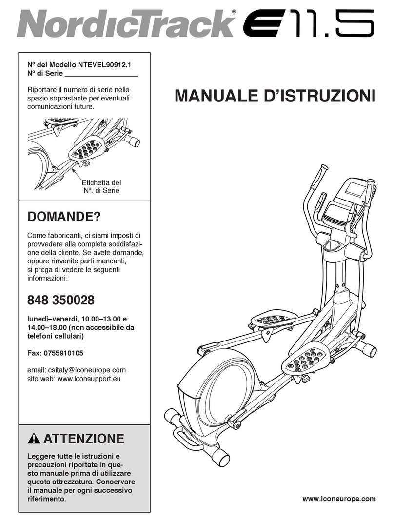 NordicTrack E 11.5 Elliptical Operating and maintenance manual