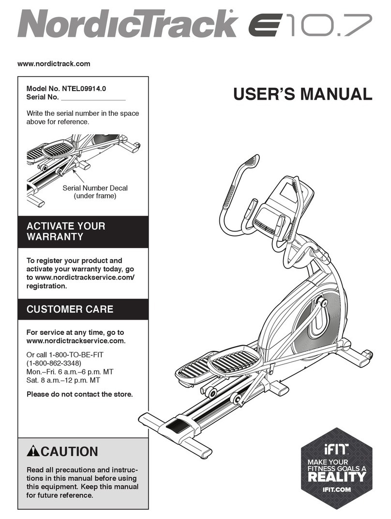 NordicTrack E 10.7 Elliptical User manual NordicTrack E 10.7 Elliptical User manual