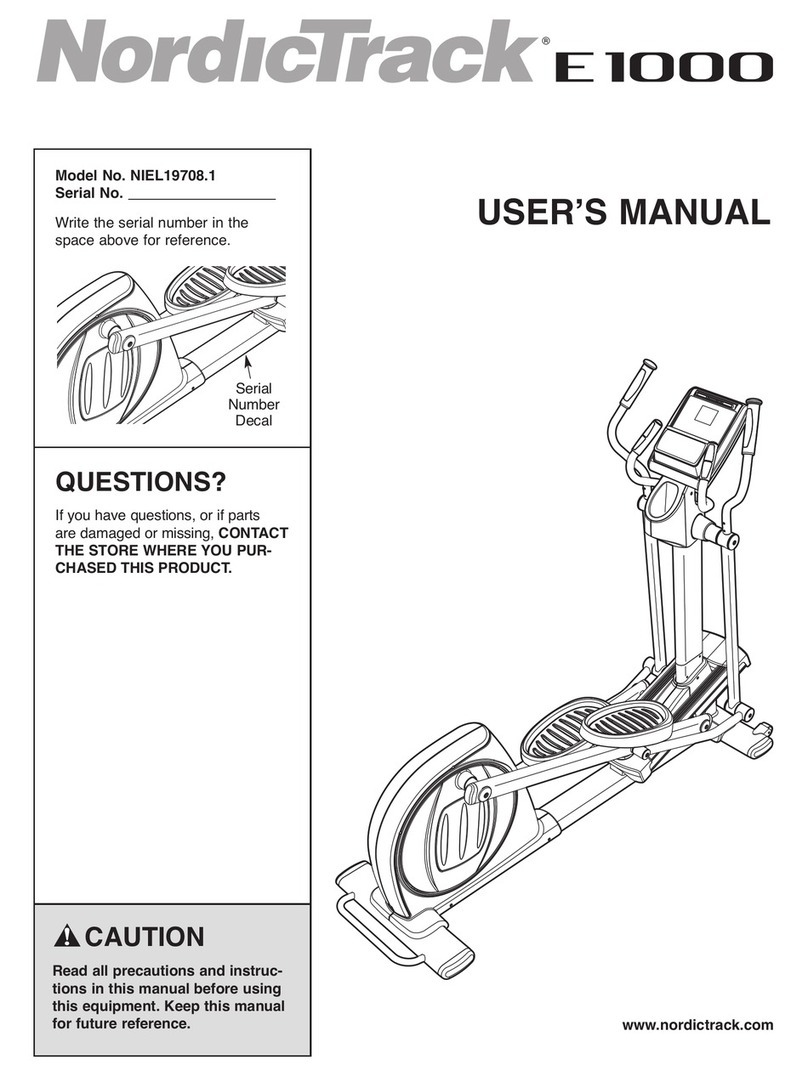 NordicTrack E 1000 Elliptical User manual NordicTrack E 1000 Elliptical User manual