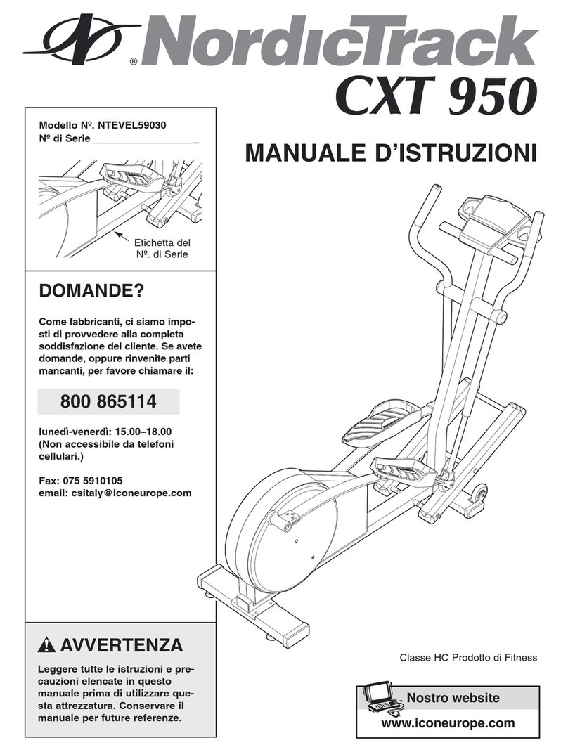 NordicTrack Cxt 950 Elliptical Operating and maintenance manual