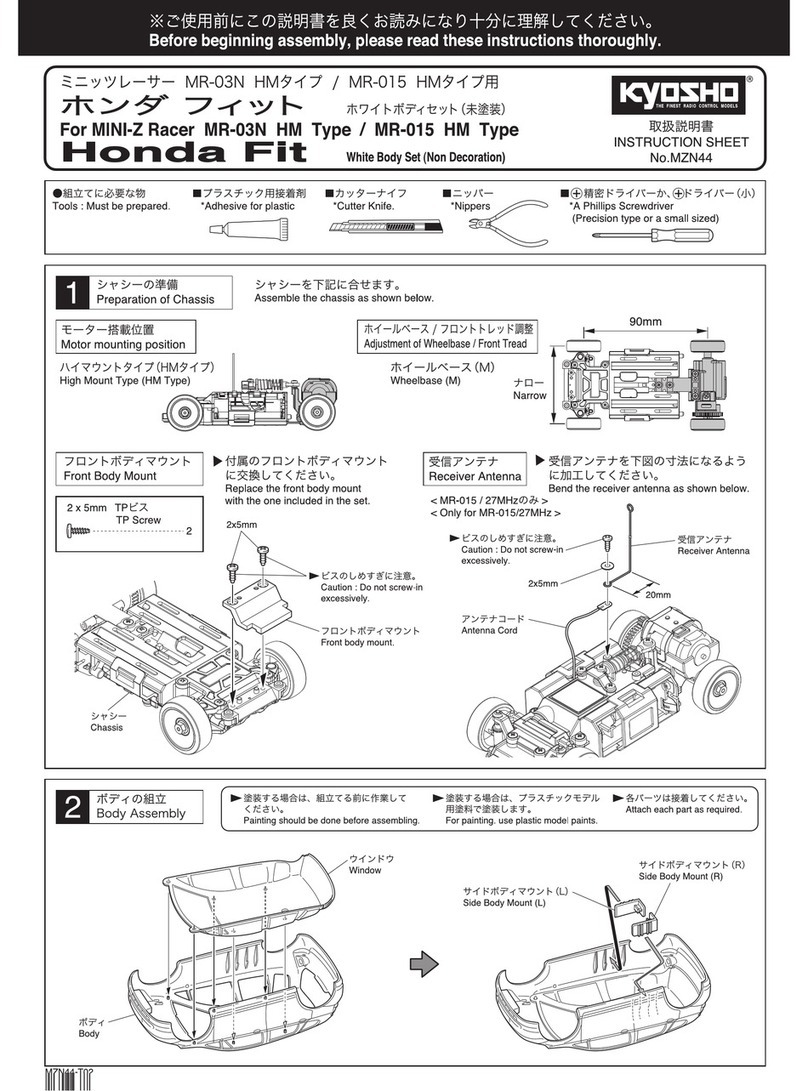 Kyosho Mini-Z Racer MR-03N HM Type instruction sheet