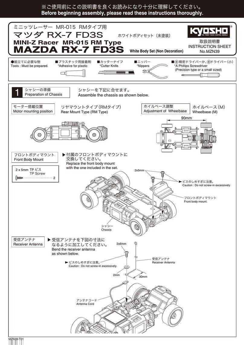 Kyosho Mini-Z Racer MR-015 RM Type instruction sheet