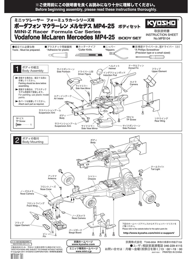 Kyosho MINI-Z Racer Formula car series instruction sheet