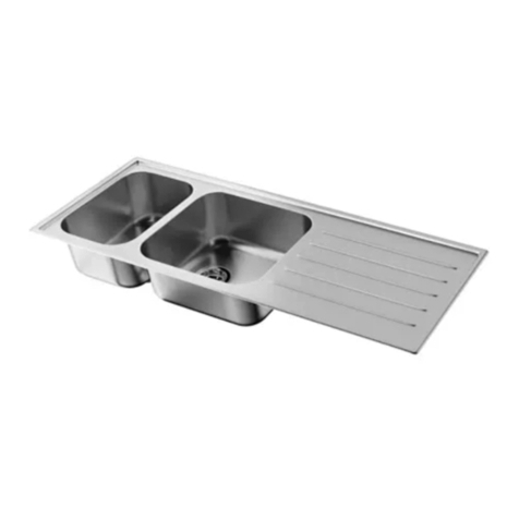 IKEA BOHOLMEN INSET SINK 2 BOWL/DRAIN 49X20 instructions