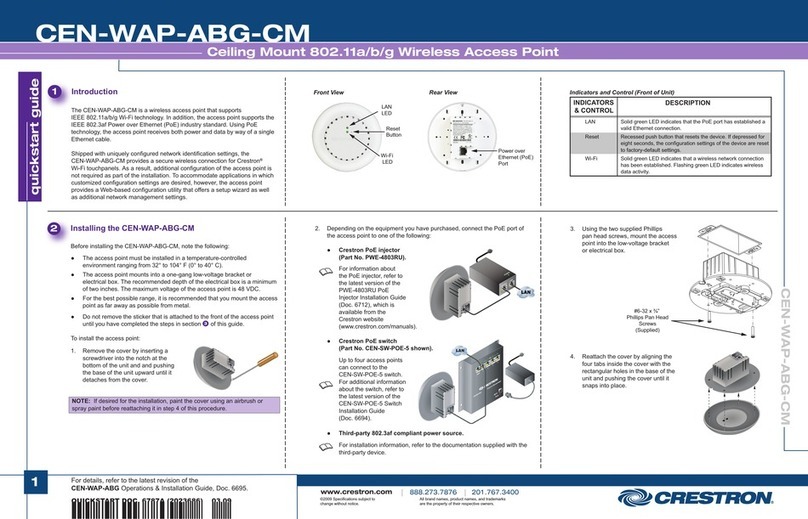 Crestron CEN-WAP-ABG-CM quick start guide