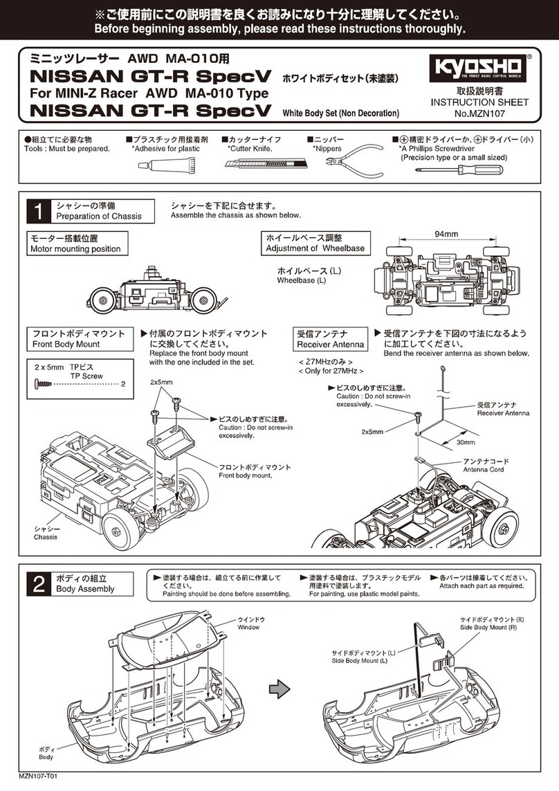 Kyosho Mini-Z RacerAWD MA-010 Type instruction sheet