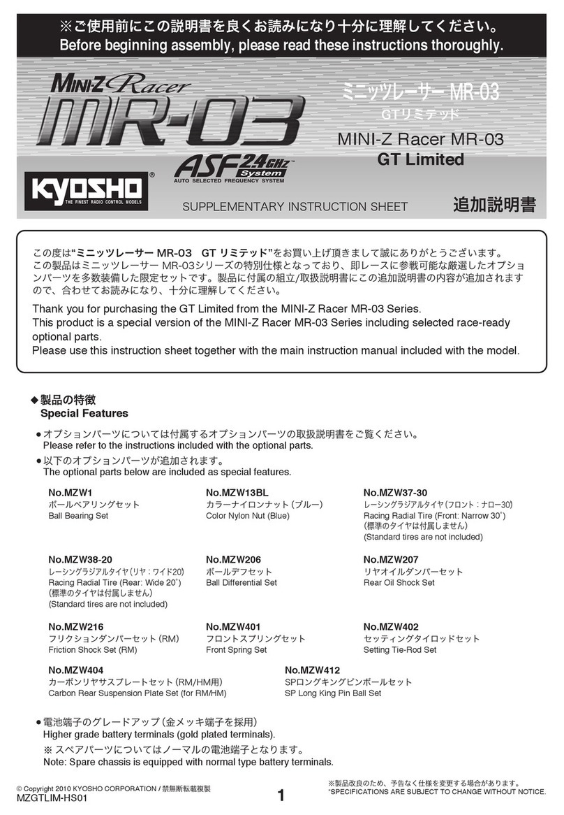 Kyosho MINI-Z Racer MR-03 GT Limited Supplementary instruction sheet