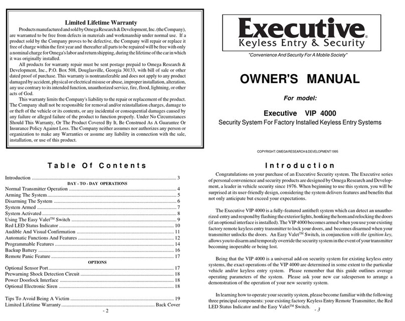 Omega Research & Development Executive VIP 4000 User manual Omega Research & Development Executive VIP 4000 User manual