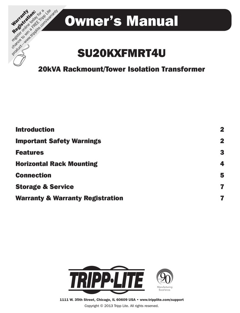 Tripp Lite SU20KXFMRT4U User manual