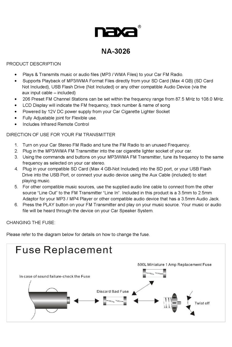 Naxa NA-3026 Quick user guide
