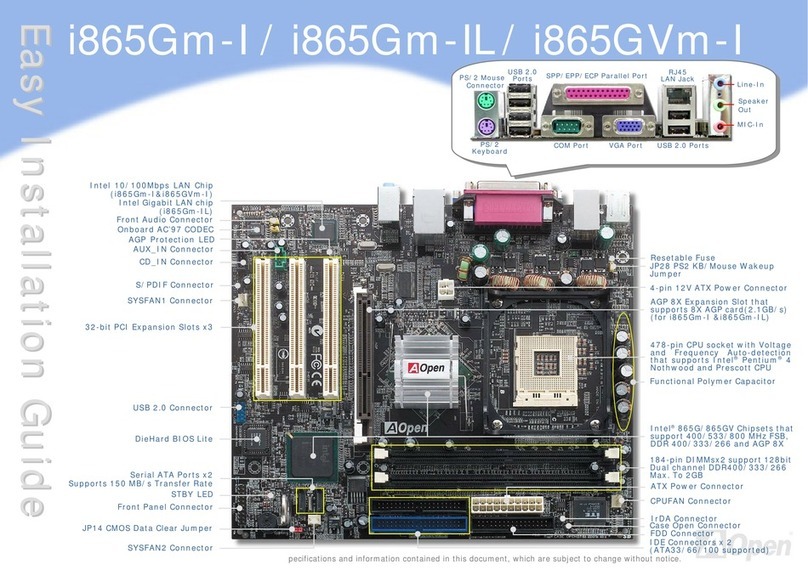 AOpen i865Gm-I Easy installation guide