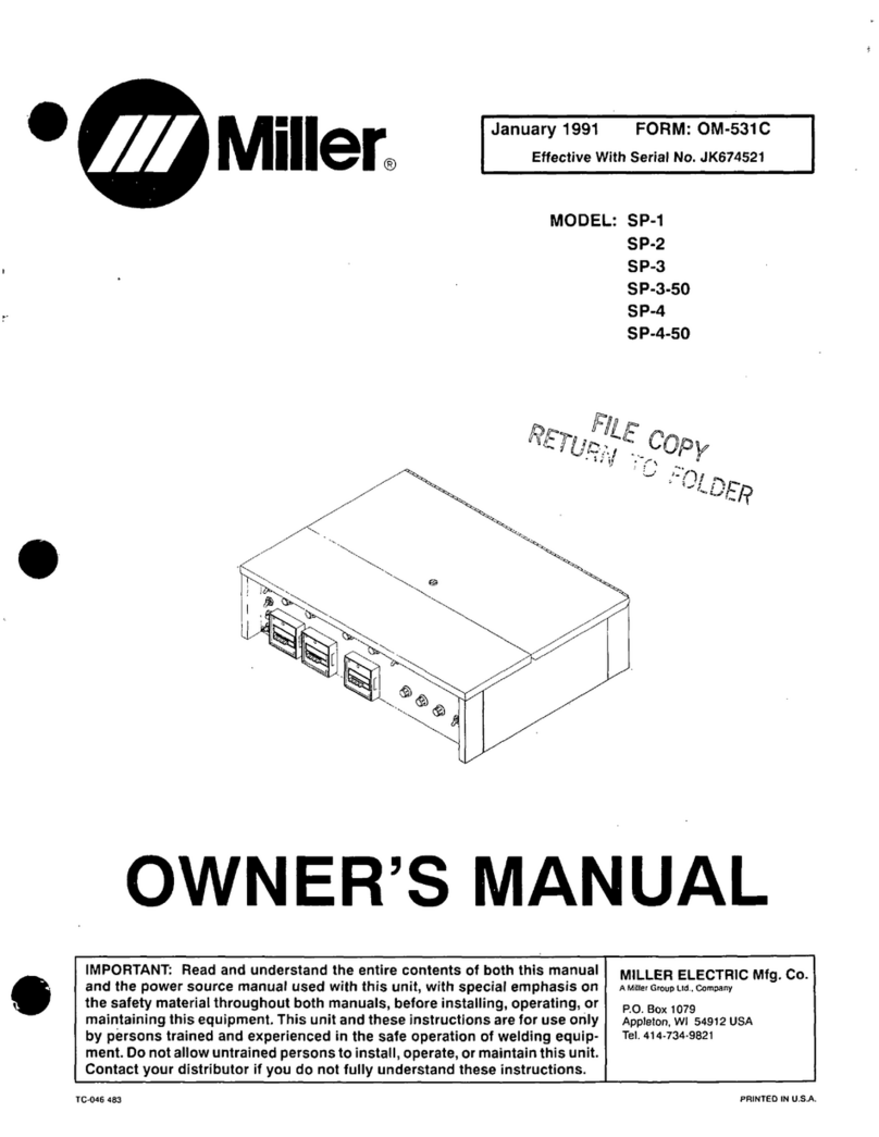 Miller SP-1 owner's manual
