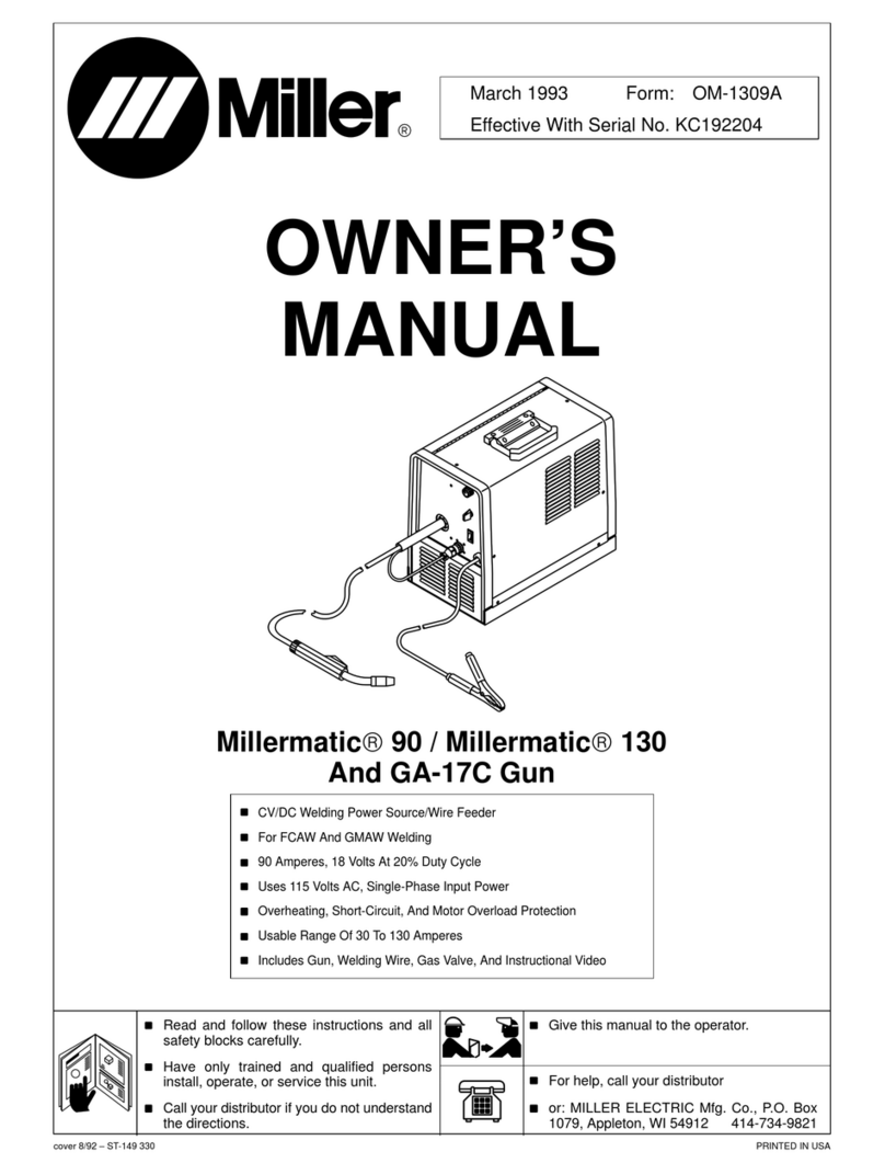 Miller Electric Millermatic 90 owner's manual