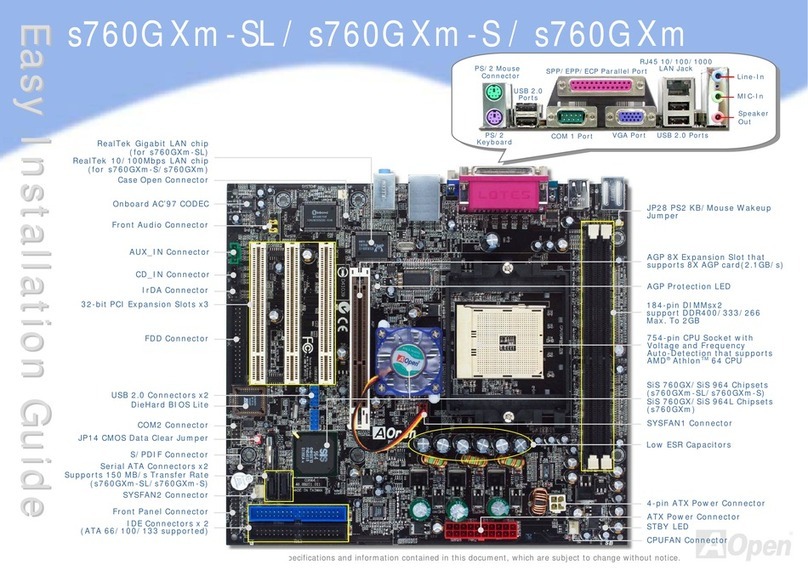AOpen s760GXm-SL Easy installation guide