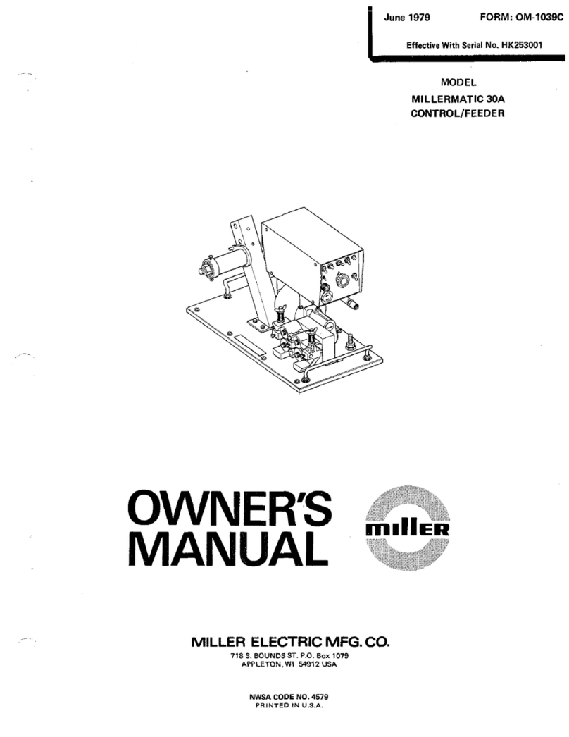 Miller Electric MILLERMATIC 30A CONTROL/FEEDER owner's manual