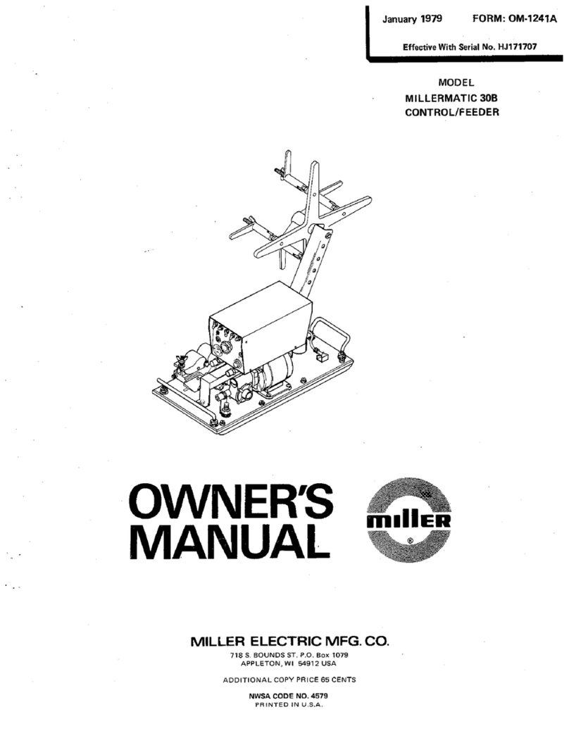 Miller Electric MILLERMATIC 30B CONTROL/FEEDER owner's manual
