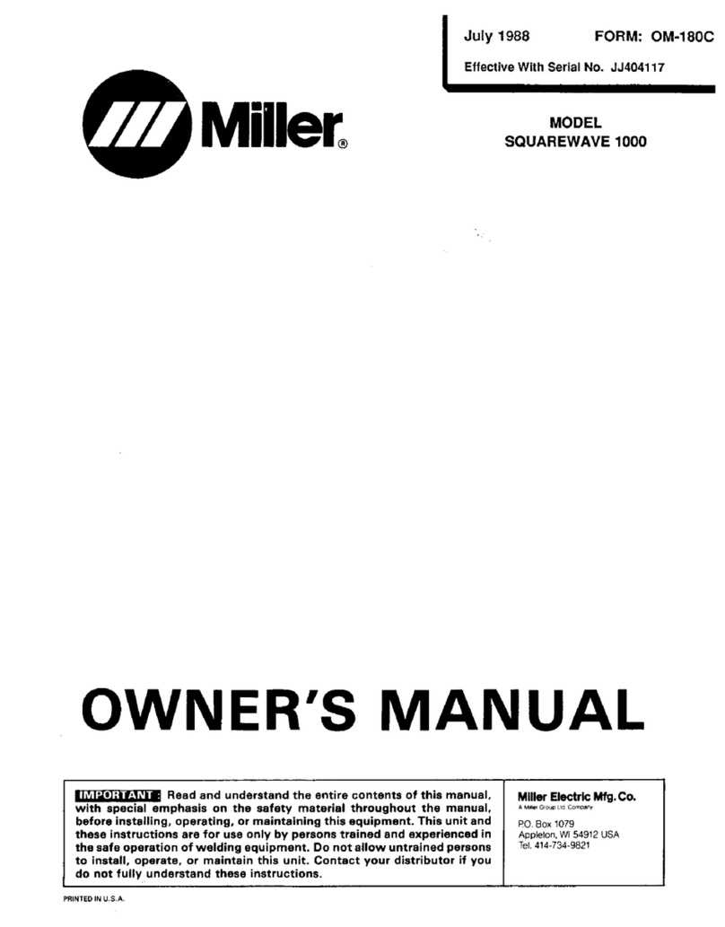 Miller SQUAREWAVE 1000 owner's manual Miller SQUAREWAVE 1000 owner's manual