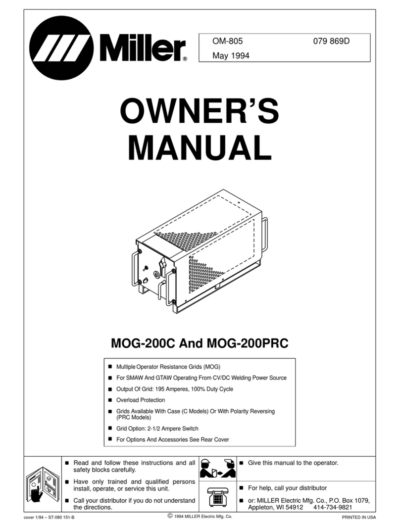 Miller Electric MOG-200C owner's manual