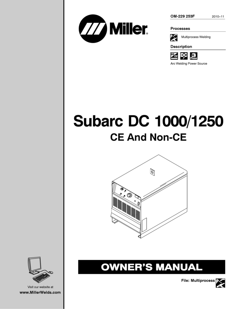 Miller Electric Subarc DC 1250 owner's manual
