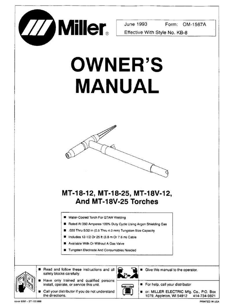 Miller Electric MT-18-12 User manual