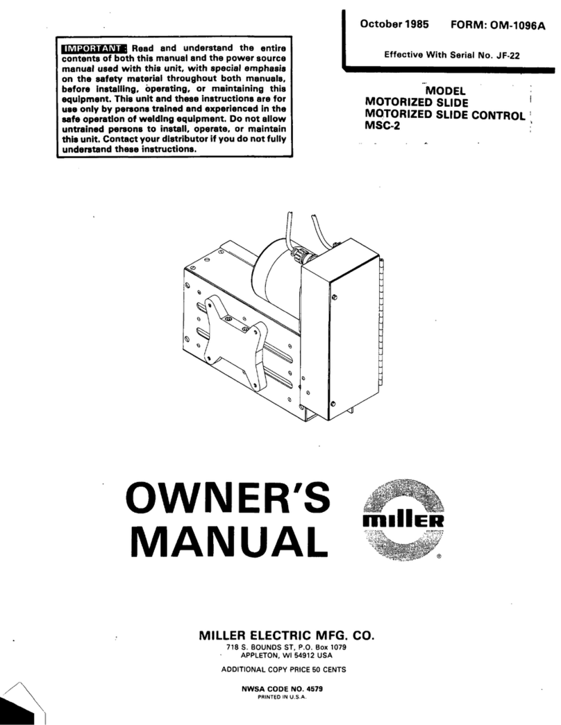 Miller Electric MOTORIZED SLIDE owner's manual