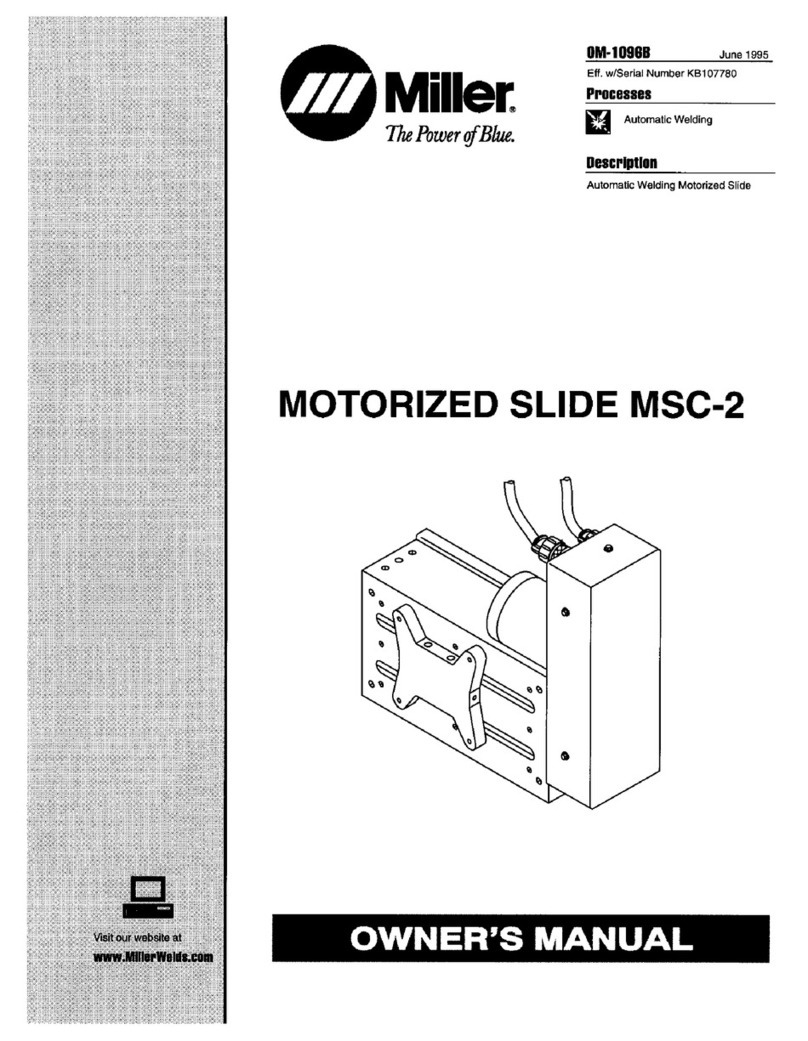 Miller Electric MOTORIZED SLIDE MSC-2 owner's manual