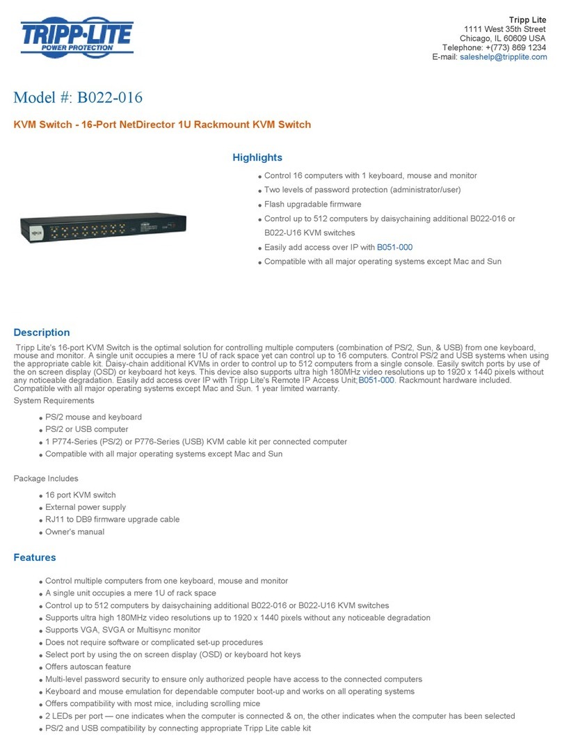 Tripp Lite B022-016 User manual Tripp Lite B022-016 User manual