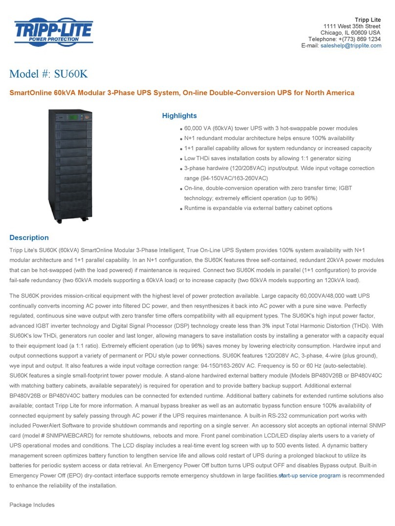 Tripp Lite SmartOnline SU60K specification
