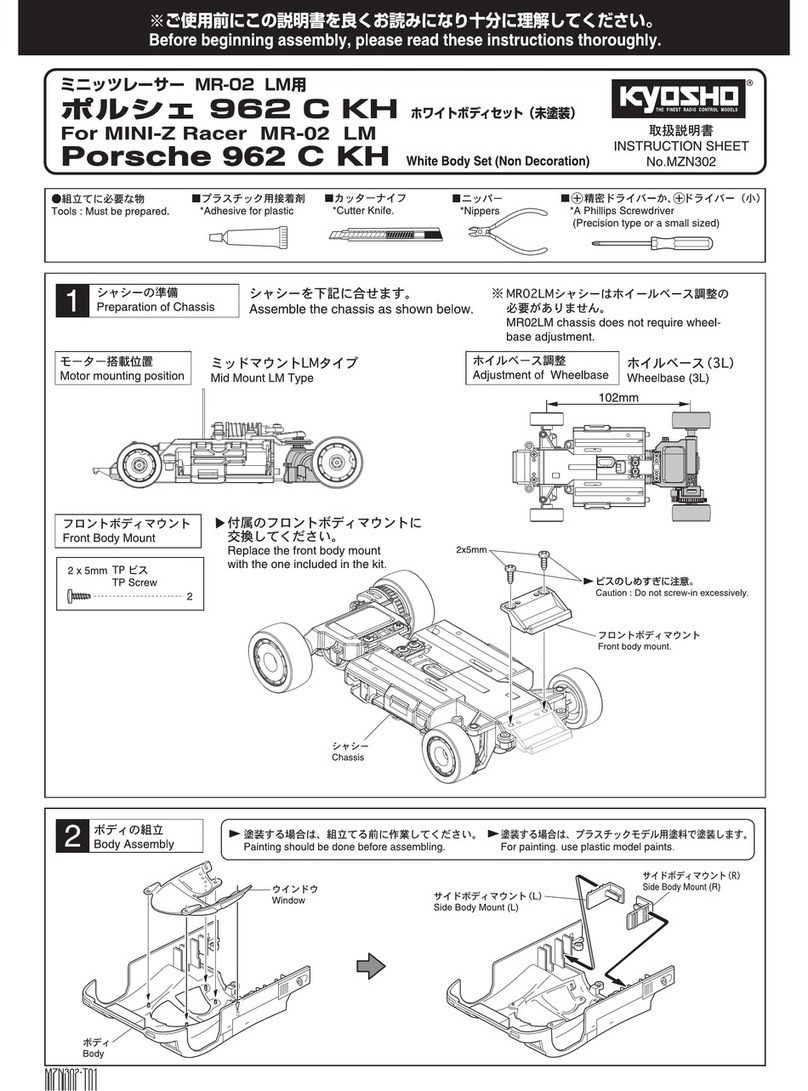 Kyosho MINI-Z Racer MR-02 LM Type instruction sheet Kyosho MINI-Z Racer MR-02 LM Type instruction sheet