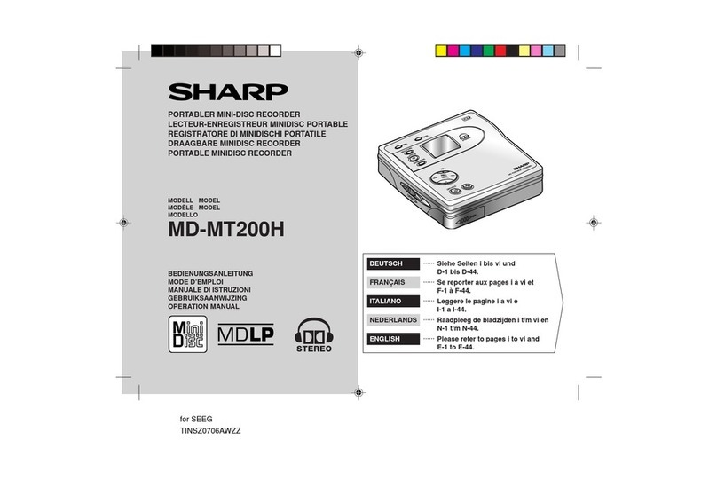 Sharp MD-MT200H User manual