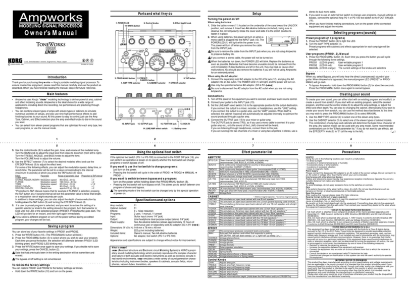 Korg Ampworks owner's manual