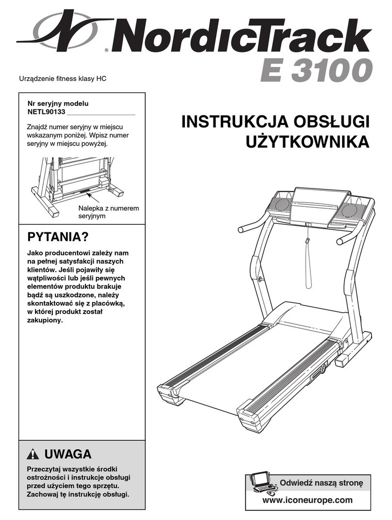 NordicTrack E 3100 User manual