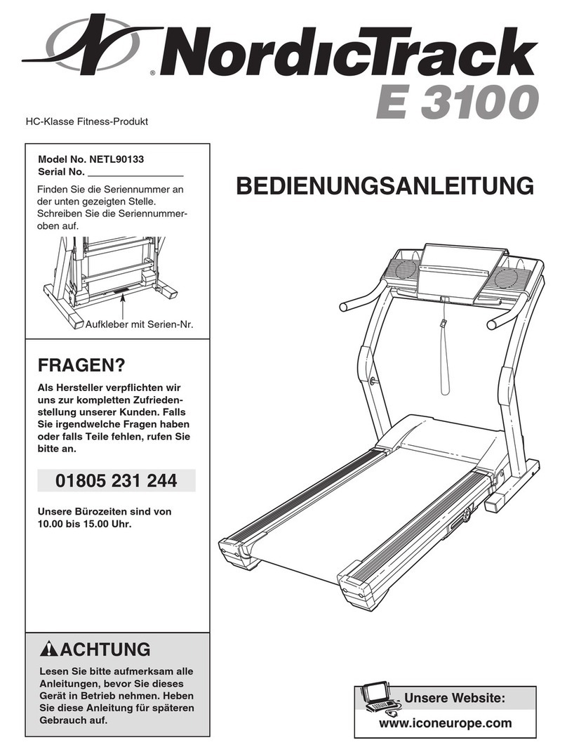 NordicTrack E 3100 Quick start guide