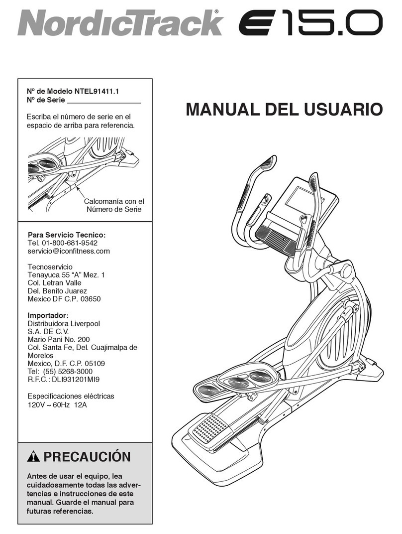 NordicTrack E 15.0 Elliptical Manual Del Usuario
