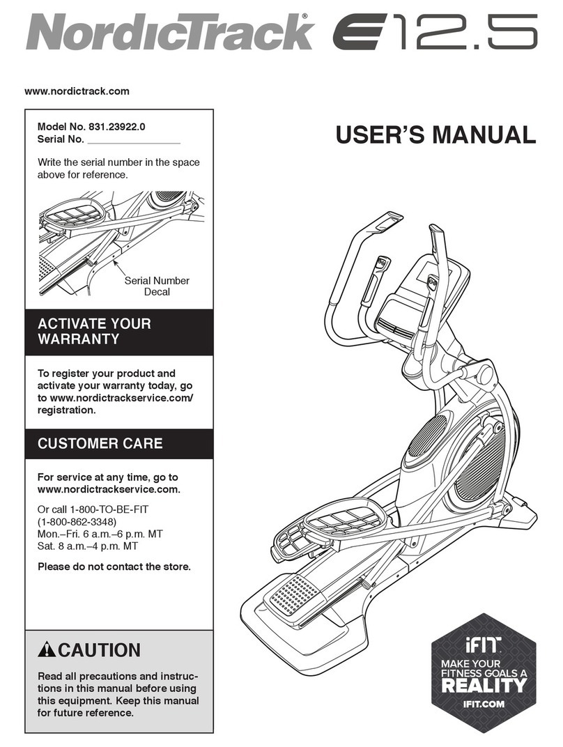NordicTrack E 12.5 Elliptical User manual