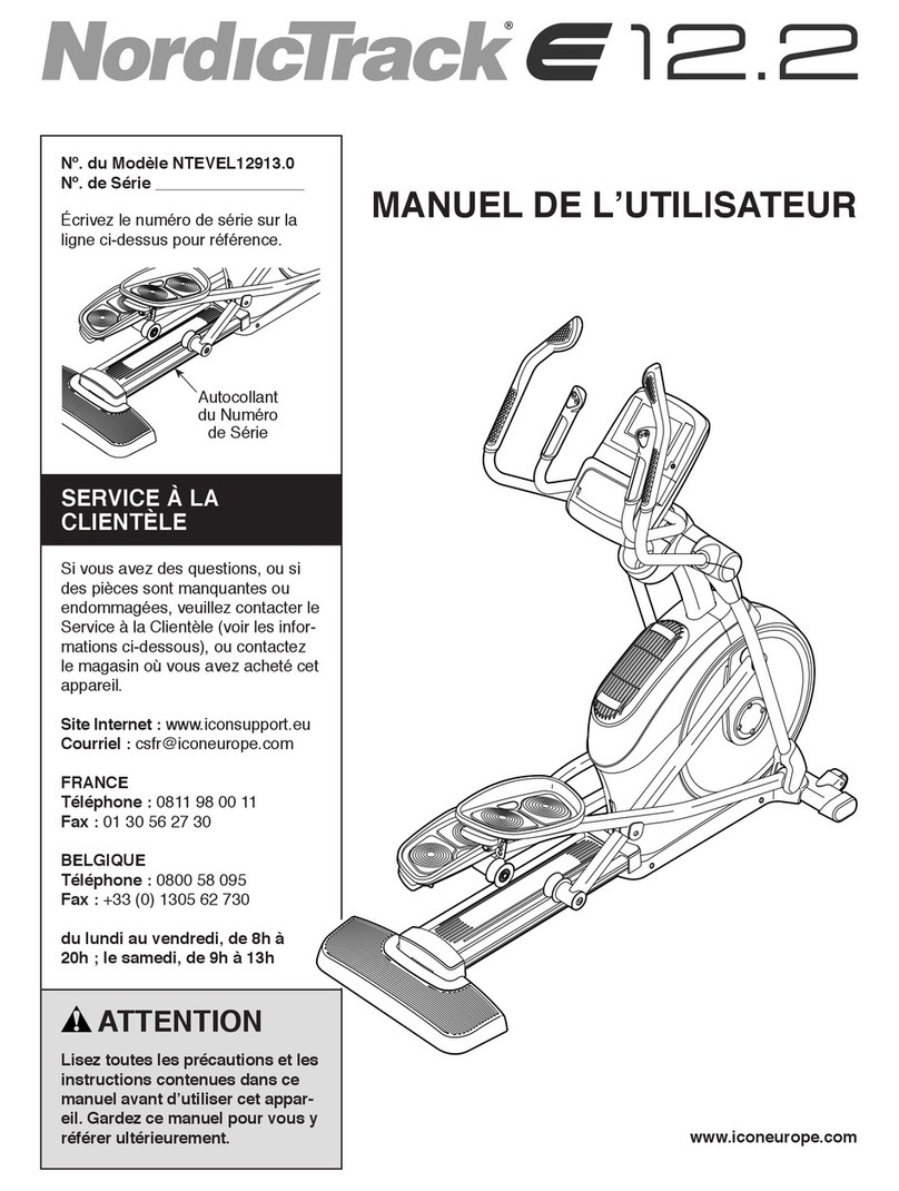 NordicTrack E 12.2 Elliptical MANUEL DE L’UTILlSATEUR NordicTrack E 12.2 Elliptical MANUEL DE L’UTILlSATEUR