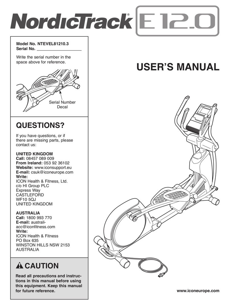 NordicTrack E 12.0 Elliptical User manual