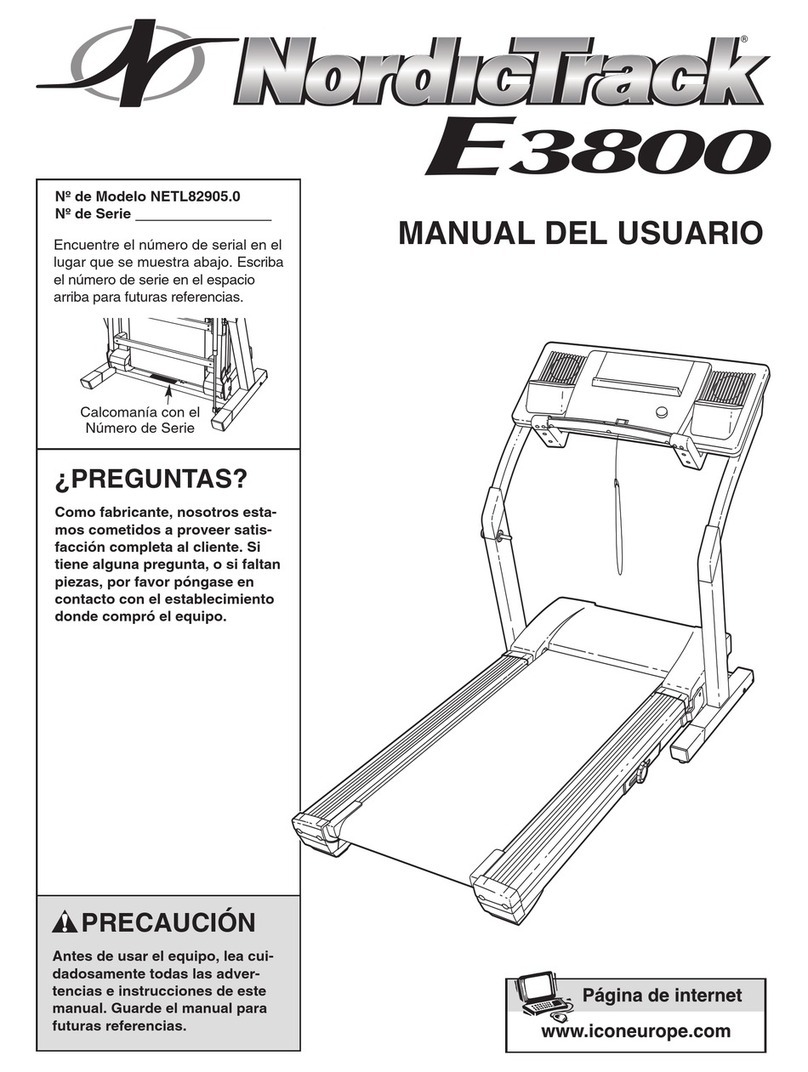 NordicTrack E 3800 User guide