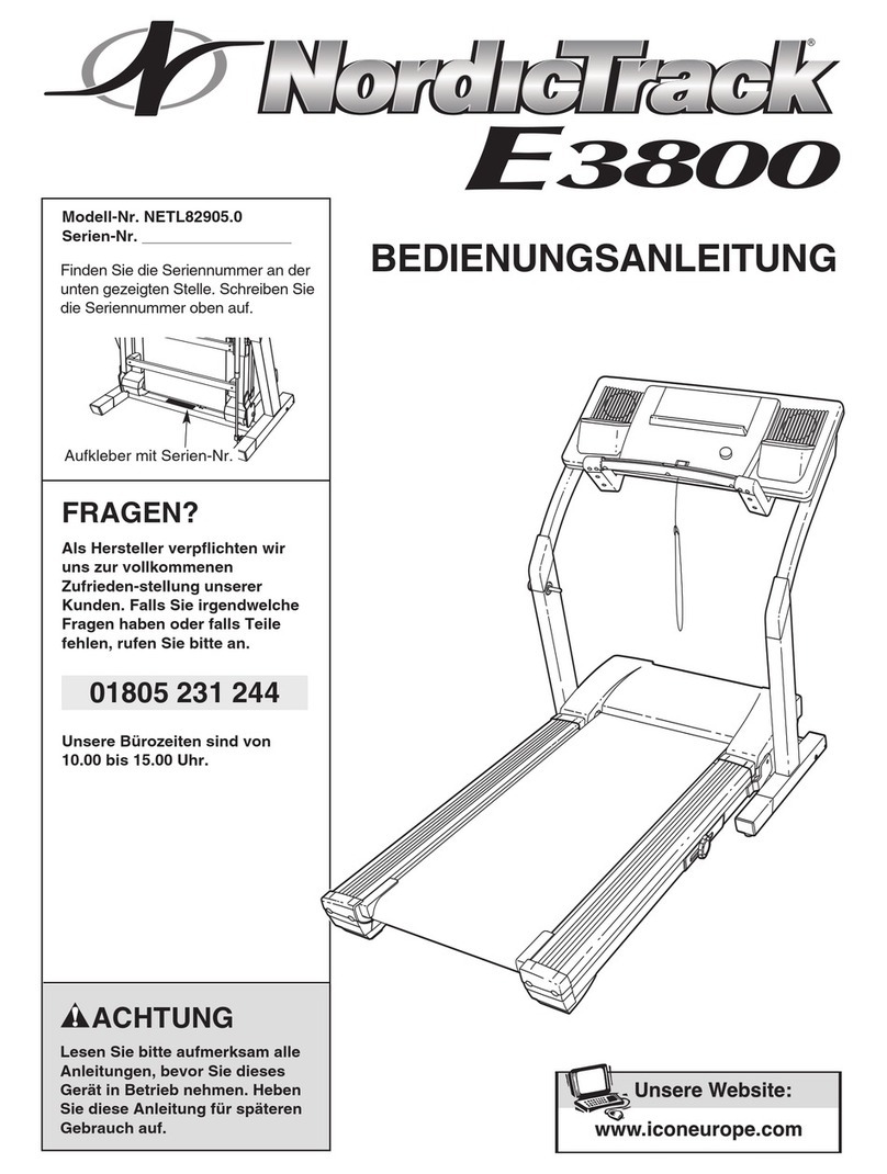 NordicTrack E 3800 Quick start guide