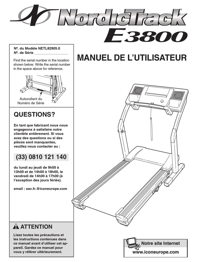 NordicTrack E 3800 User manual