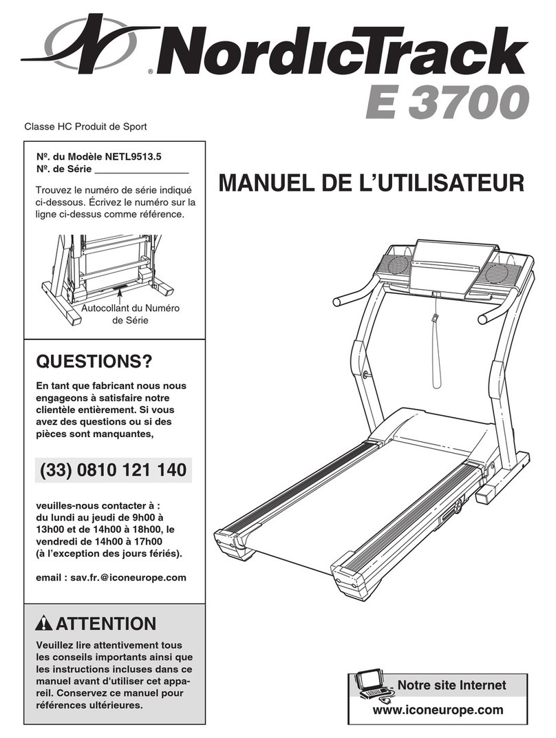 NordicTrack E 3700 Treadmill User manual
